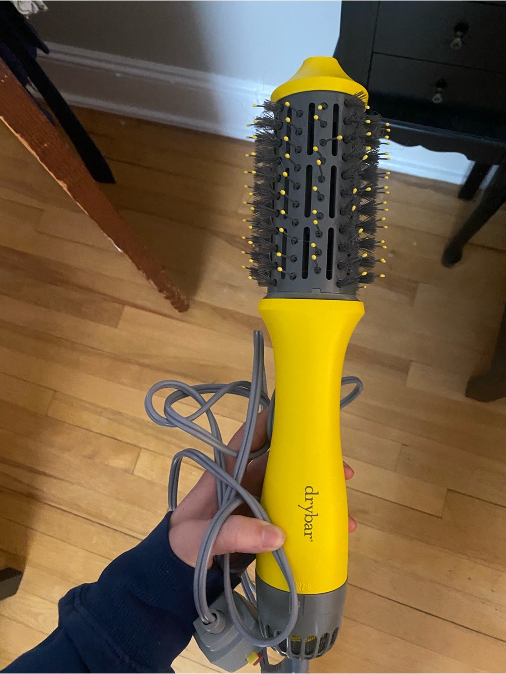 Drybar Yellow and Gray Round Hot Air Styling Brush